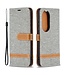 Grijs Jeans Bookcase Hoesje voor de Huawei P50 Pro