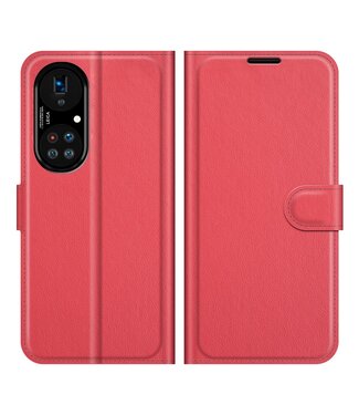 Rood Lychee Bookcase Hoesje Huawei P50 Pro