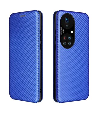 Blauw Carbon Hardcase Hoesje Huawei P50 Pro