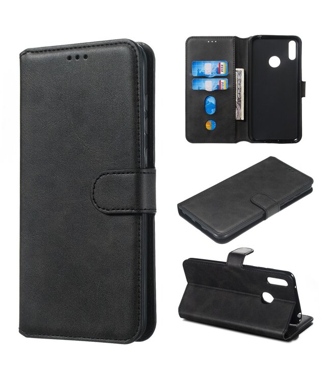 Zwart Wallet Bookcase Hoesje voor de Huawei Y7 (2019)