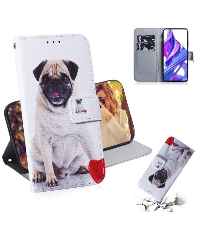 Hond Bookcase Hoesje voor de Huawei Y9s