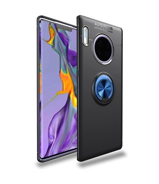 Lenuo Zwart Ring Kickstand TPU Hoesje Huawei Mate 30 Pro