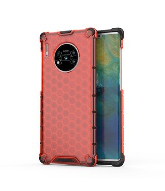 Rood Honingraat Hybrid Hoesje Huawei Mate 30 Pro