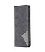 Zwart Geometrisch Patroon Bookcase Hoesje voor de Samsung Galaxy A02s