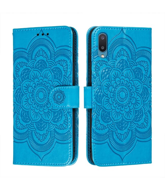 Blauw Mandala Bookcase Hoesje voor de Samsung Galaxy A02s