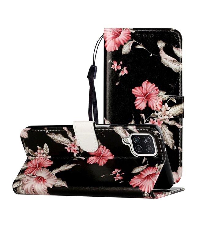 Bloemen Bookcase Hoesje voor de Samsung Galaxy A12