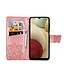 Rosegoud Vlinder Design Bookcase Hoesje voor de Samsung Galaxy A12