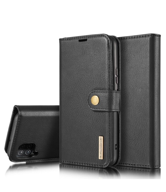 DG.Ming Zwart 2 in 1 Wallet Bookcase Hoesje voor de Samsung Galaxy A12