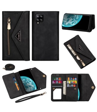 Zwart Portemonnee Bookcase Hoesje Samsung Galaxy A12