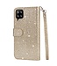 Goud Glitter Bookcase Hoesje voor de Samsung Galaxy A12