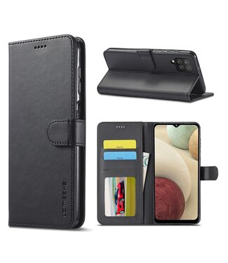 LC.IMEEKE Zwart Bookcase Hoesje Samsung Galaxy A12