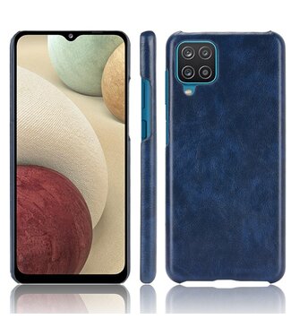 Blauw Lychee Faux Lederen Hoesje Samsung Galaxy A12