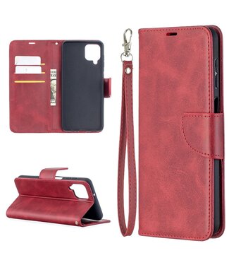 Rood Stijlvol Wallet Bookcase Hoesje Samsung Galaxy A12