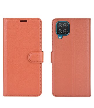 Bruin Lychee Bookcase Hoesje Samsung Galaxy A12