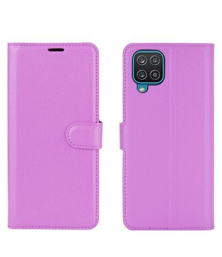 Paars Lychee Bookcase Hoesje Samsung Galaxy A12