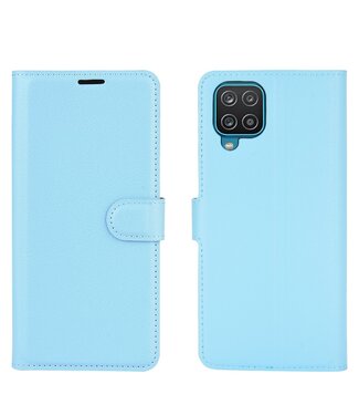 Blauw Lychee Bookcase Hoesje Samsung Galaxy A12