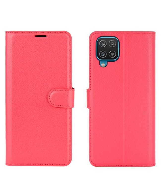 Rood Lychee Bookcase Hoesje voor de Samsung Galaxy A12