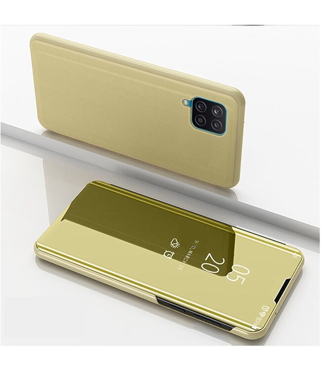 Goud Spiegel Bookcase Hoesje voor de Samsung Galaxy A12
