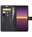 Zwart Effen Bookcase Hoesje voor de Sony Xperia 1 III