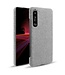 Ksq KSQ Grijs Stoffen Hardcase Hoesje voor de Sony Xperia 1 III