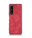 Rood Lychee Faux Lederen Hoesje voor de Sony Xperia 1 III