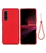 Rood Bandje Siliconen Hoesje voor de Sony Xperia 1 III