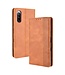 Bruin Vintage Wallet Bookcase Hoesje voor de Sony Xperia 10 III