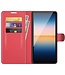 Rood Lychee Wallet Bookcase Hoesje voor de Sony Xperia 10 III