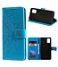 Blauw Bloemen Bookcase Hoesje voor de Motorola Moto G9 Plus