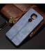 Blauw Faux Lederen Hybrid Hoesje voor de Motorola Moto G9 Play