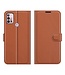 Bruin Lychee Bookcase Hoesje voor de Motorola Moto G10