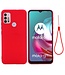 Rood Bandje Siliconen Hoesje voor de Motorola Moto G10