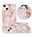 Roze / Wit Marmer TPU Hoesje voor de iPhone 13