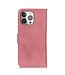 Khazneh Khazneh Roze Wallet Bookcase Hoesje voor de iPhone 13 Pro