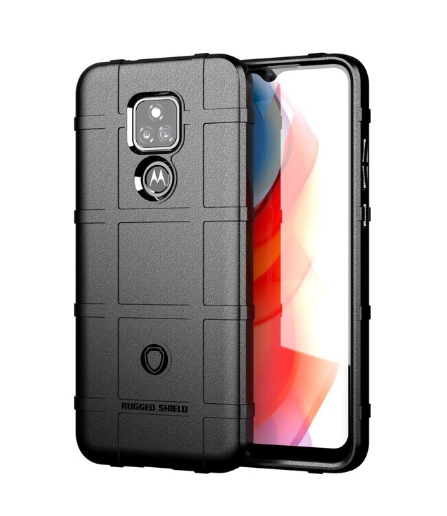 Zwart Grid TPU Hoesje voor de Motorola Moto G Play 2021