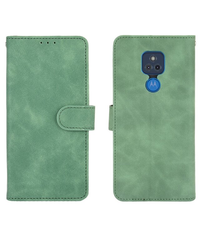 Groen Skin Touch Bookcase Hoesje voor de Motorola Moto G Play 2021