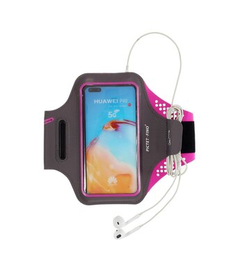 Pictet.Fino Roze Nylon Sportarmband Hoesje iPhone 14 Pro