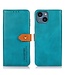 Khazneh Blauw Bookcase Hoesje met Drukknoop Sluiting voor de iPhone 14