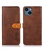 Khazneh Bruin Bookcase Hoesje met Drukknoop Sluiting voor de iPhone 14