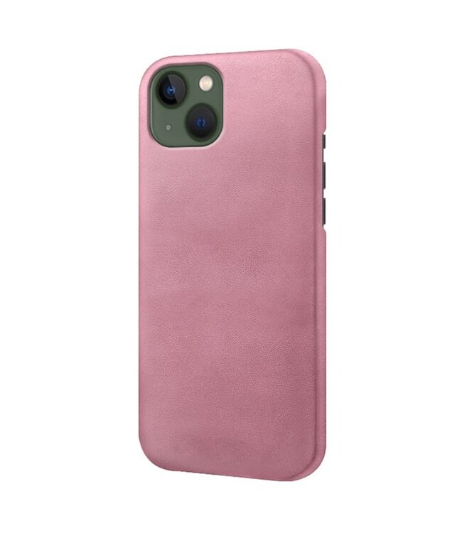 Rosegoud Faux Leren Hardcase Hoesje voor de iPhone 14