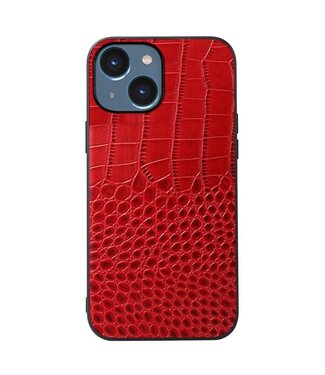 Rood Krokodillen Koeienleer Hoesje iPhone 14