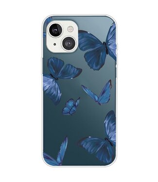 Blauwe Vlinders TPU Hoesje iPhone 14