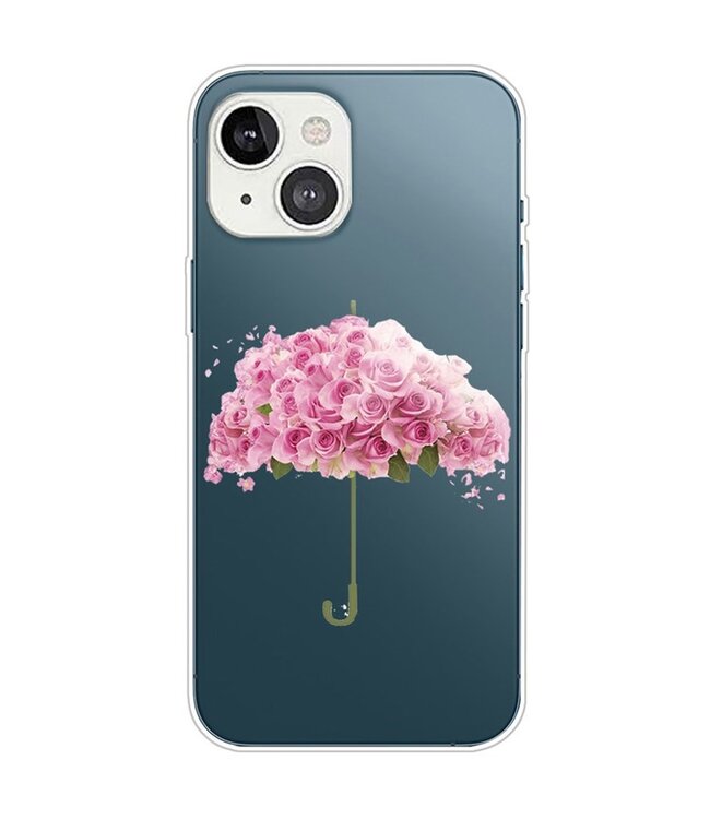 Bloemenparaplu TPU Hoesje voor de iPhone 14