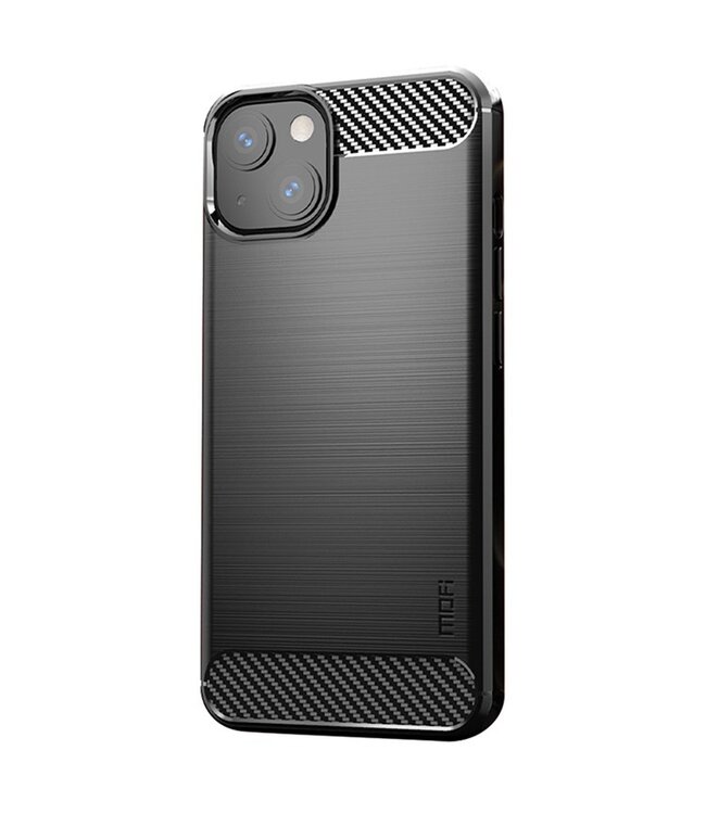 Mofi Zwart Carbon Design Hybrid Hoesje voor de iPhone 14