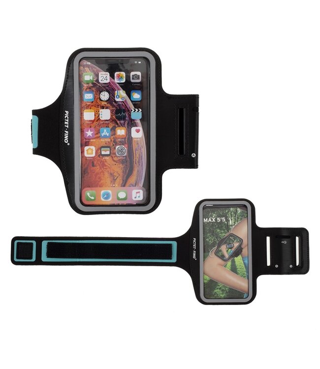 Pictet.Fino Zwart Sport Armband Hoesje voor de iPhone 14