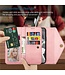 Rosegoud Luxe Wallet Hoesje met Rits voor de iPhone 14