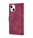 Bordeaux Rood Fluwelen Bookcase Hoesje voor de iPhone 14