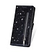 Zwart Glitter Bookcase Hoesje met Ritssluiting voor de iPhone 14