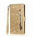 Goud Glitter Bookcase Hoesje met Ritssluiting voor de iPhone 14