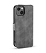 Grijs Retro Faux Leer Bookcase Hoesje met Koordje voor de iPhone 14